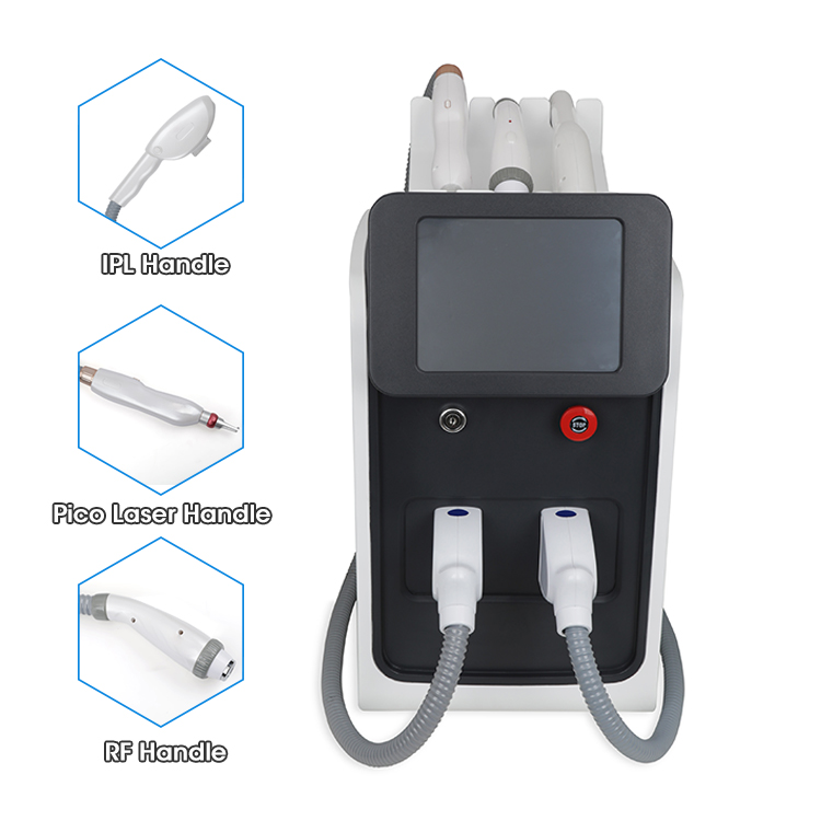 HOT sale spa equip RF equipment Nd yag laser OPT 3in1 portable tattoo/hair removal machine IPL